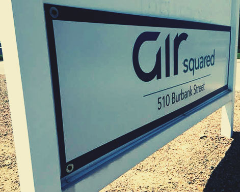 New Facility - Air Squared sign